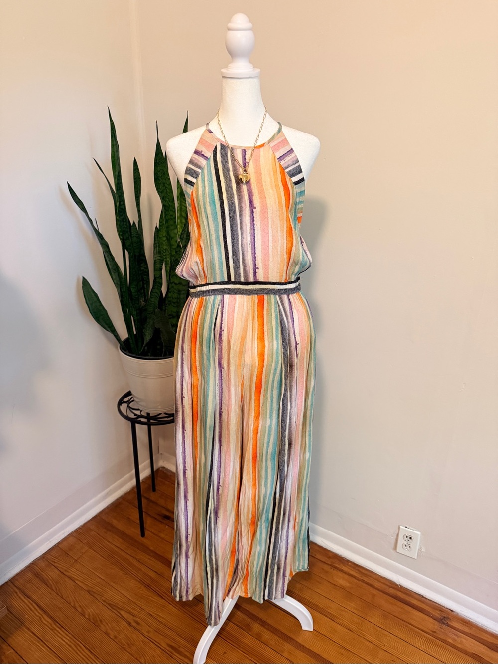 Blank London | Multicolor Striped Halter Jumpsuit